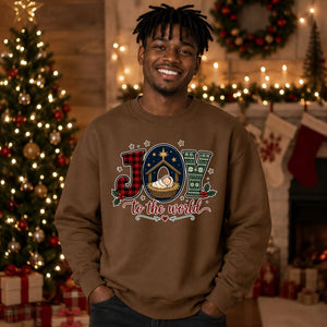 Joy To The World Nativity Christmas Oversized Sweatshirt