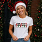 Joyful smiling snowmen line Christmas Ladies T-Shirt