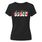 Joyful smiling snowmen line Christmas Ladies T-Shirt