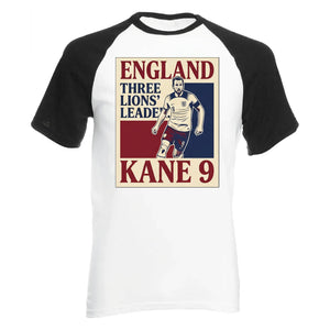 Kane 9 England Three Lions Leader Football Baseball T-Shirt
