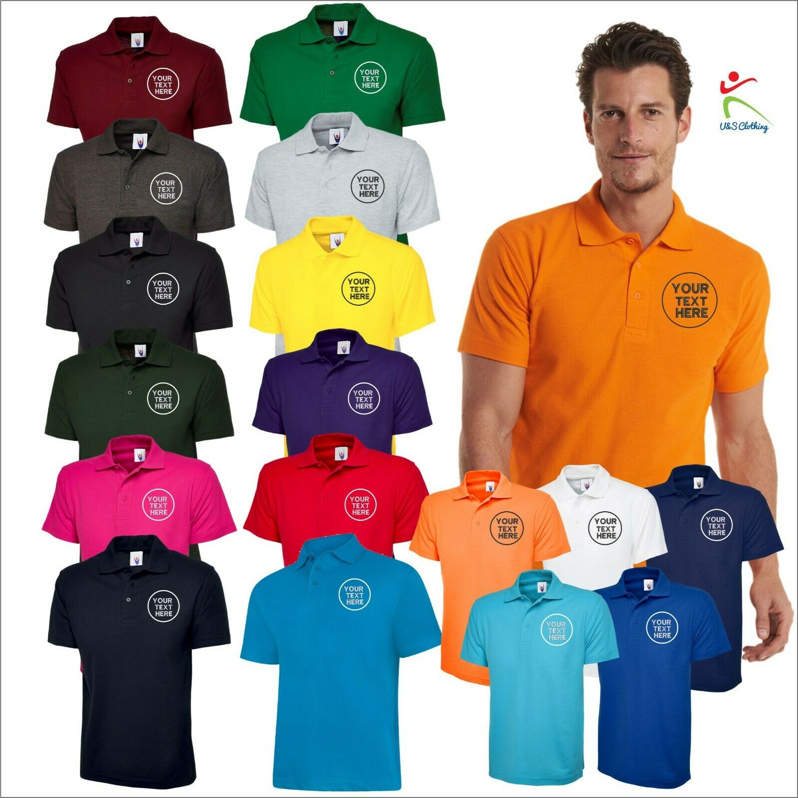 Custom Embroidered Men Polo Tshirt, Personalised Text/Design Shirt, Digitized Company Logo Monogrammed Polo Tee, Special Gift for Golf Lover