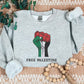 Free Palestine Embroidered Sweatshirt, Solidarity Hand Support Palestine Protest Jumper, Save Gaza Palestine Clothing, Comfort Colors Shirt