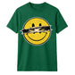 Edgy Ripped Smiley Face Anime Eyes Graphic Unisex T-Shirt