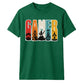 Vintage Retro Stripes Gamer Silhouette Graphic Unisex T-Shirt