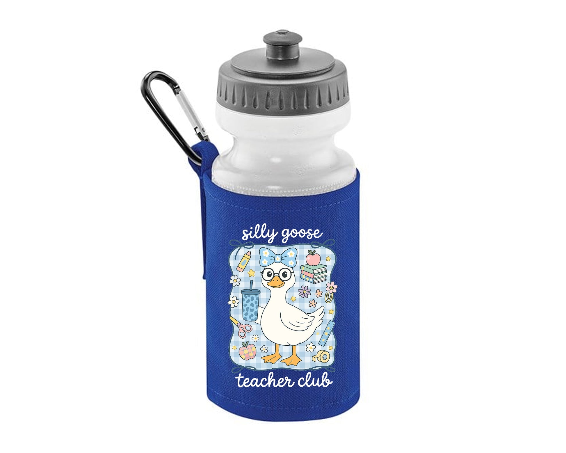 Silly Goose Teacher Club Water Bottle, Cute Duck Design Back To School Bottle, 500ml BPA Free Soft Water Bottle M8479