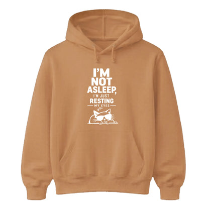 Lazy sleepy cat resting eyes Funny Memes Unisex Hoodie