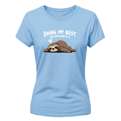 Lazy sloth doing my best quote Funny memes ladies t-shirt