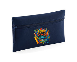 Welcome Back To School Pencil Case, Zippered, Durable & Cute, Great For Kids, Teens & Students To Keep School Supplies Organized M8478