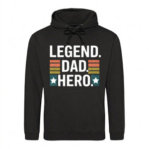 Legend Dad Hero Bold Stripe Printed Father's Day Hoodie