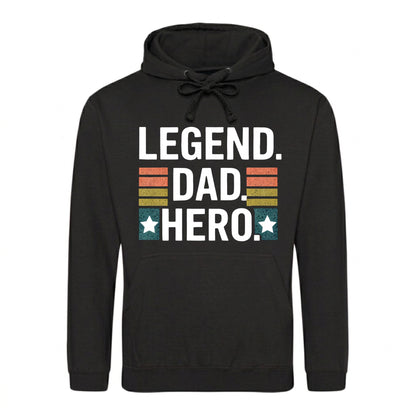 Legend Dad Hero Bold Stripe Printed Father's Day Hoodie