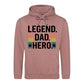 Legend Dad Hero Bold Stripe Printed Father's Day Hoodie
