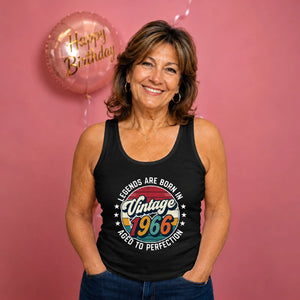 60th Birthday Present Tank Top Ladies Vintage 1966 Aged To Perfection