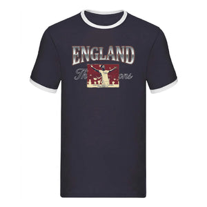 England Three Lions JB Icons Terrace Football Ringer T-Shirt