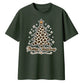 Leopard Print Festive Tree Art Christmas Oversized T-Shirt