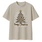 Leopard Print Festive Tree Art Christmas Oversized T-Shirt