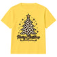 Leopard Print Merry Tree Lettering Christmas Kids T-Shirt