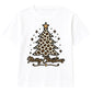Leopard Print Merry Tree Lettering Christmas Kids T-Shirt