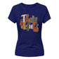 Leopard print pumpkin thankful Thanksgiving Ladies T-Shirt
