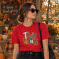 Leopard print thankful text art Thanksgiving Unisex T-Shirt