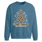 Leopard Print Tree Graphic Christmas Oversized Sweatshirt