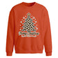 Leopard Print Tree Graphic Christmas Oversized Sweatshirt