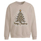 Leopard Print Tree Graphic Christmas Oversized Sweatshirt