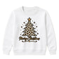 Leopard Print Tree Star Graphic Christmas Kids Sweatshirt