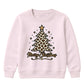 Leopard Print Tree Star Graphic Christmas Kids Sweatshirt