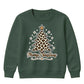 Leopard Print Tree Star Graphic Christmas Kids Sweatshirt