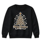 Leopard Print Tree Star Graphic Christmas Kids Sweatshirt