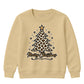 Leopard Print Tree Star Graphic Christmas Kids Sweatshirt