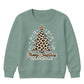 Leopard Print Tree Star Graphic Christmas Kids Sweatshirt