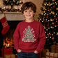 Leopard Print Tree Star Graphic Christmas Kids Sweatshirt