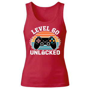 Level 60 Unlocked Gamer Sunset 60th Birthday Ladies Tank Top