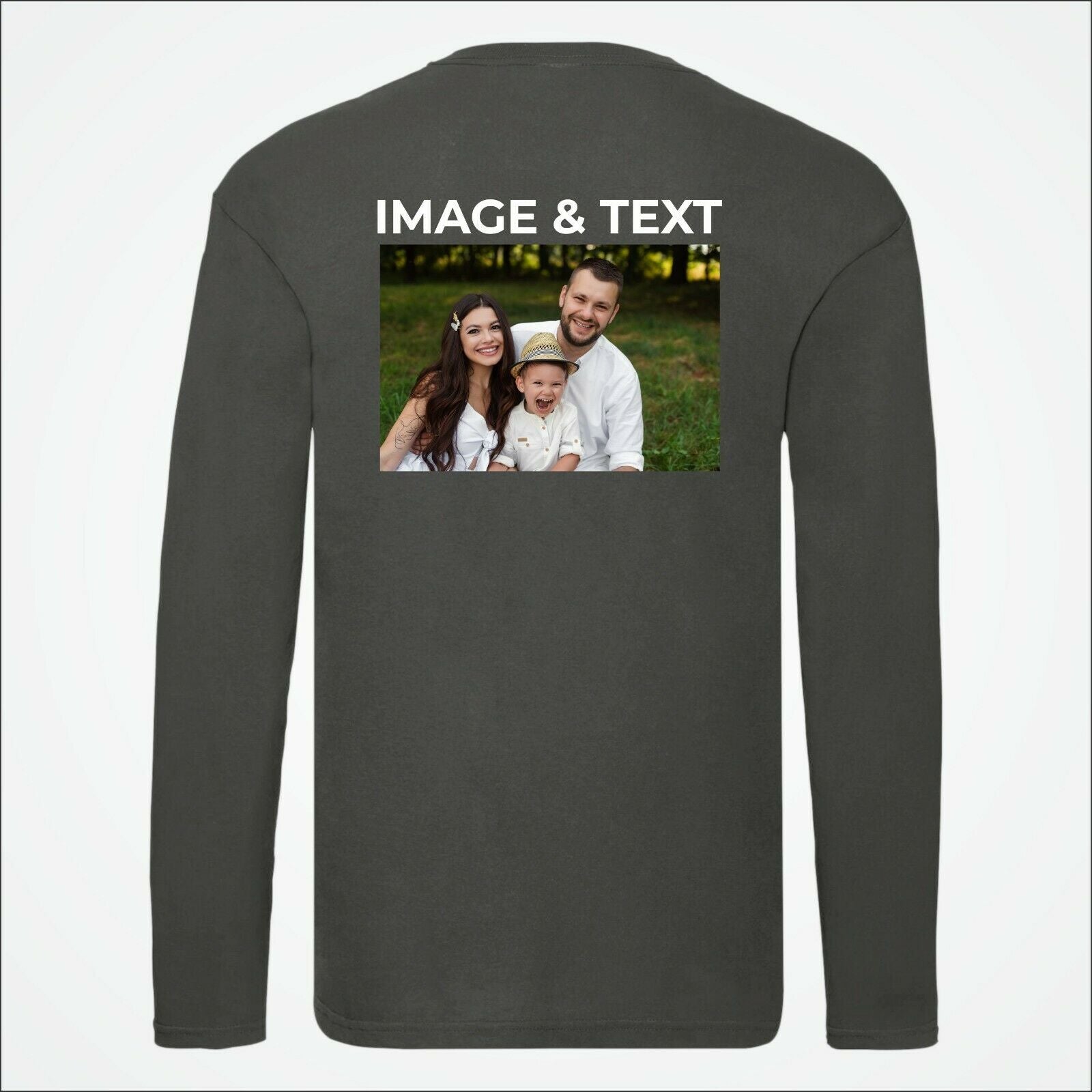 Personalised Photo/Text Sweatshirt, Custom Sleeve/Chest/Back Printed Sweater, Matching Shirt, Comfort Color Unisex Jumper, Fathers Day Gifts