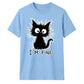 Crazy Scruffy Cat I'm Fine Slogan Graphic Unisex T-Shirt