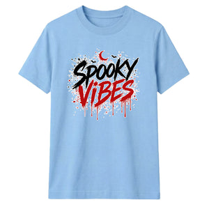 Dripping blood text spooky vibes Halloween Unisex t-shirt
