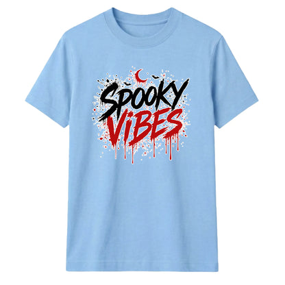 Dripping blood text spooky vibes Halloween Unisex t-shirt