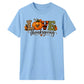 Love pumpkin leopard plaid text Thanksgiving Unisex T-Shirt