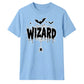 Spooky wizard cobweb bats graphic Halloween Unisex t-shirt