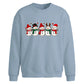 Line of five smiling snowmen Christmas Oversized Sweatshirt