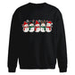 Line of five smiling snowmen Christmas Oversized Sweatshirt