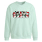 Line of five smiling snowmen Christmas Oversized Sweatshirt
