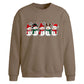 Line of five smiling snowmen Christmas Oversized Sweatshirt