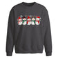 Line of five smiling snowmen Christmas Oversized Sweatshirt