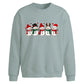 Line of five smiling snowmen Christmas Oversized Sweatshirt
