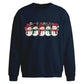 Line of five smiling snowmen Christmas Oversized Sweatshirt
