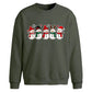 Line of five smiling snowmen Christmas Oversized Sweatshirt