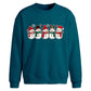 Line of five smiling snowmen Christmas Oversized Sweatshirt