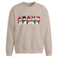Line of five smiling snowmen Christmas Oversized Sweatshirt